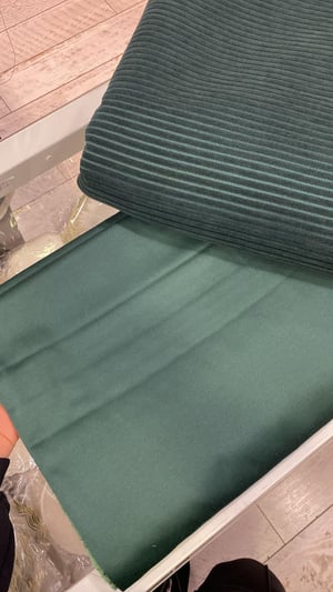Zümrüt Yeşili Çizgili Etuval Şönil Pike