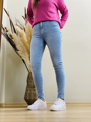 Açık Mavi Likralı Jean