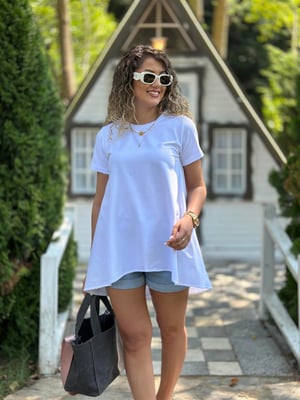 Beyaz Arkası Poplin Detay Tshirt