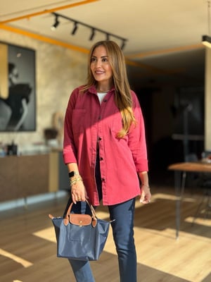 Bordo Yıkamalı Gabardin Gömlek