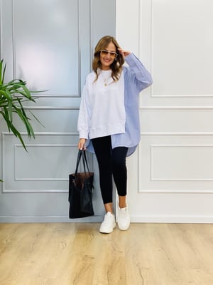 Çizgili Gömlek Sweatshirt