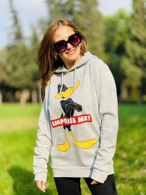Gri Kapşonlu Sweat 