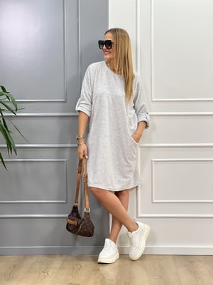 Gri Oversize Yumoş Elbise
