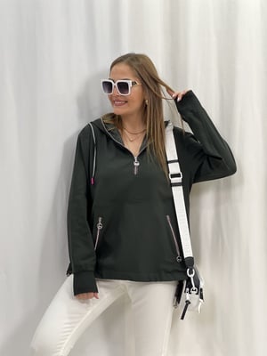 Haki Kapüşonlu Orijinal Sweatshirt
