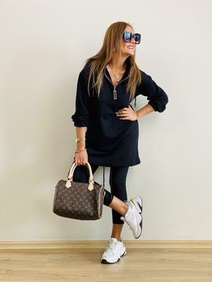 Kapşonlu Siyah Sweat