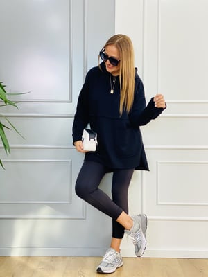 Kesikli Siyah Sweatshirt