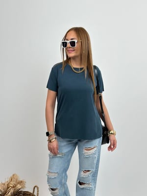 Lazer Kesim Oysho Petrol Mavi Tshirt