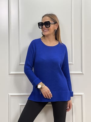 Saks Mavi Simli Oversize Triko