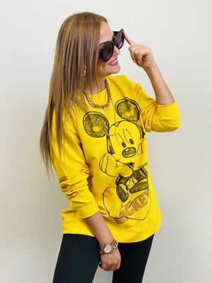 Sarı Mickey Baskılı Sweat