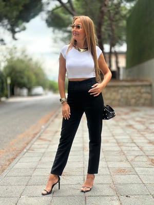 Siyah Çimalı Pantolon