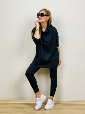 Siyah Degaje Yaka Sweat