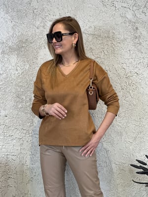 Taba V Yaka Süet Bluz