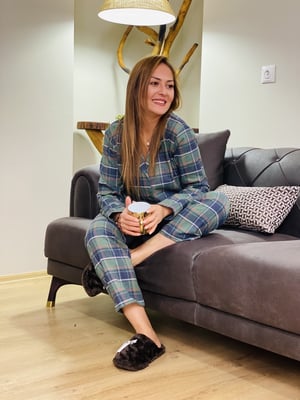 Yeşil Ekoseli Pijama Takımı
