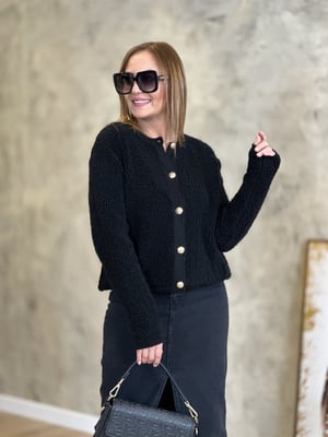 Yumoş Tasarım Siyah Hırka