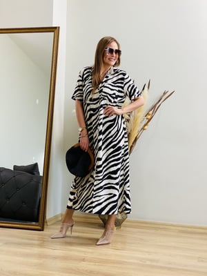 Zebra Desenli Elbise