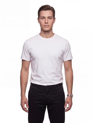 Comfort Fit Pamuklu Modal Kumaş Bisiklet Yaka Ekru Tişört TS 924