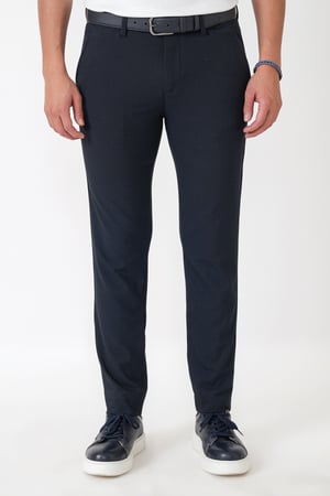 Slim Fit Yan Cep Esnek Yünlü Lacivert Pantolon P 1232