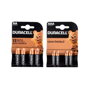Duracell 4 lü Kalem ve İnce Kalem Pil Paketi