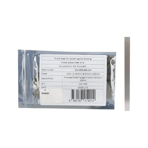 12M - 0.10mm x 8.0mm x 100mm - Lehim Tutan Saf Nikel Metal - 10 cm Kesilmiş - 100lü Paket - 10 Metre