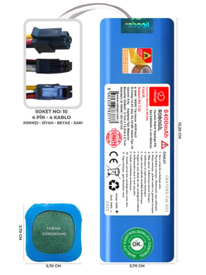 Fakir Robert RS 770 6400mAh Uyumlu Robot Süpürge Pili C6410BS-Fak-003