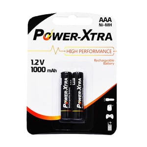 Power-Xtra 1.2V 1000 mAh AAA Size - Ni-Mh - Şarlı İnce Kalem Pil - 2li Blister