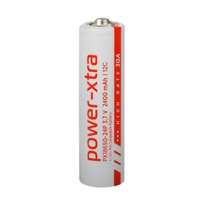 Power-Xtra PX18650-24P - 3.7V 2400 Mah Li-ion Şarjlı Pil - 12C - 30A Başlı