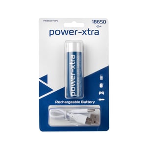 Power-Xtra PX18650TYPC - 3.7V 2400 mAh -18650 - Şarjlı Pil - Type C - Tekli Blister