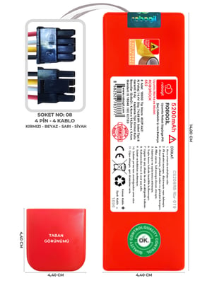 Roborock S52 5200mAh Uyumlu Robot Süpürge Pili C5208RB-Rbr-019