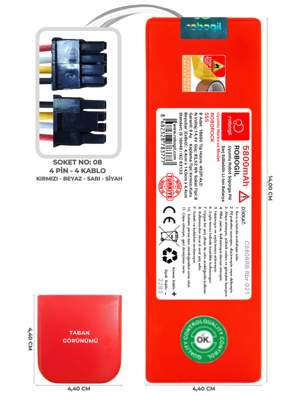 Roborock S55 5800mAh Uyumlu Robot Süpürge Pili C5808RB-Rbr-021