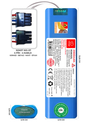 Trouver Finder RLS3 2900mAh Uyumlu Robot Süpürge Pili B2907BS-Tro-001