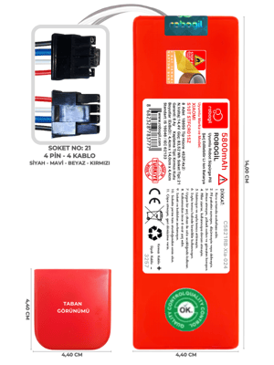 Xiaomi S10T STFCR01SZ 5800mAh Uyumlu Robot Süpürge Pili C5821RB-Xia-024
