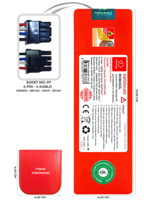 Xiaomi Vacuum Cleaner SDJQR02RR 5800mAh Uyumlu Robot Süpürge Pili C5807RB-Xia-022