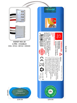 Yeedi S11 2900mAh Uyumlu Robot Süpürge Pili B2923BS-Yee-003