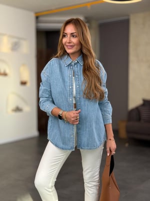 Açık Mavi Çıtçıtlı Jean Gömlek