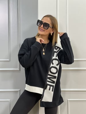 Asimetrik Become Siyah Sweatshirt