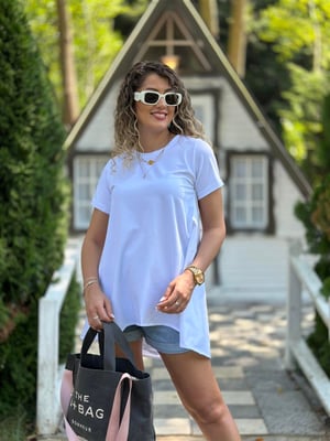 Beyaz Arkası Poplin Detay Tshirt