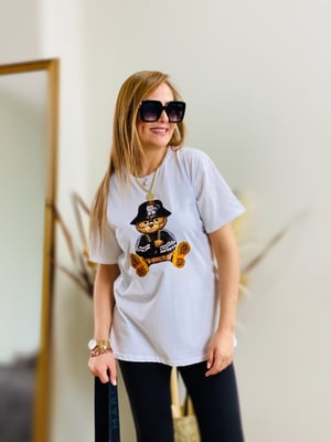 Beyaz Ayıcık Baskılı Tshirt