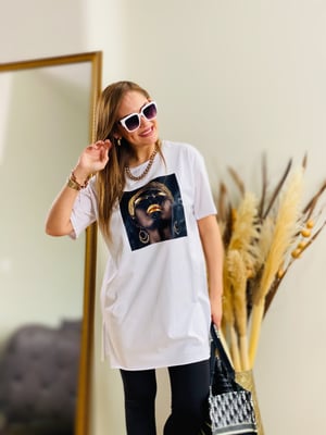 Beyaz Ön Baskılı Tshirt