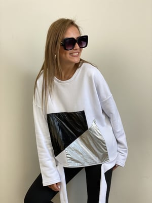 Beyaz Paraşüt Detay Sweat