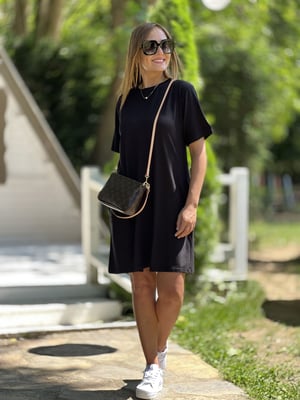 Bisiklet Yaka Siyah Basic Elbise
