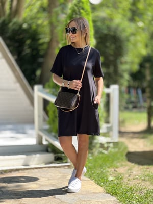 Bisiklet Yaka Siyah Basic Elbise