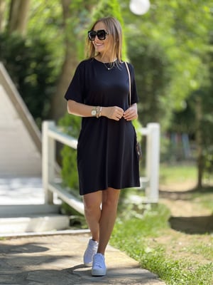 Bisiklet Yaka Siyah Basic Elbise