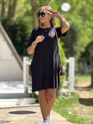Bisiklet Yaka Siyah Basic Elbise