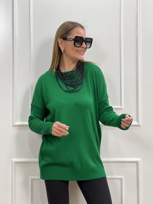 Bisiklet Yaka Yeşil Triko