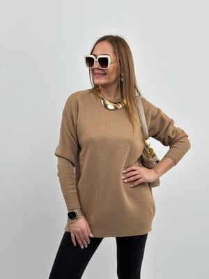 Bisküvi Simli Oversize Triko