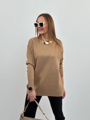 Bisküvi Simli Oversize Triko