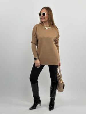 Bisküvi Simli Oversize Triko