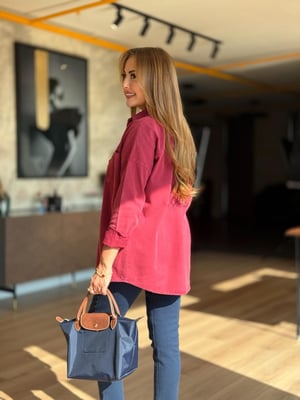 Bordo Yıkamalı Gabardin Gömlek