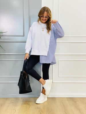 Çizgili Gömlek Sweatshirt