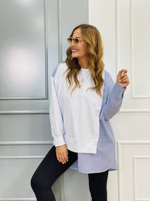 Çizgili Gömlek Sweatshirt